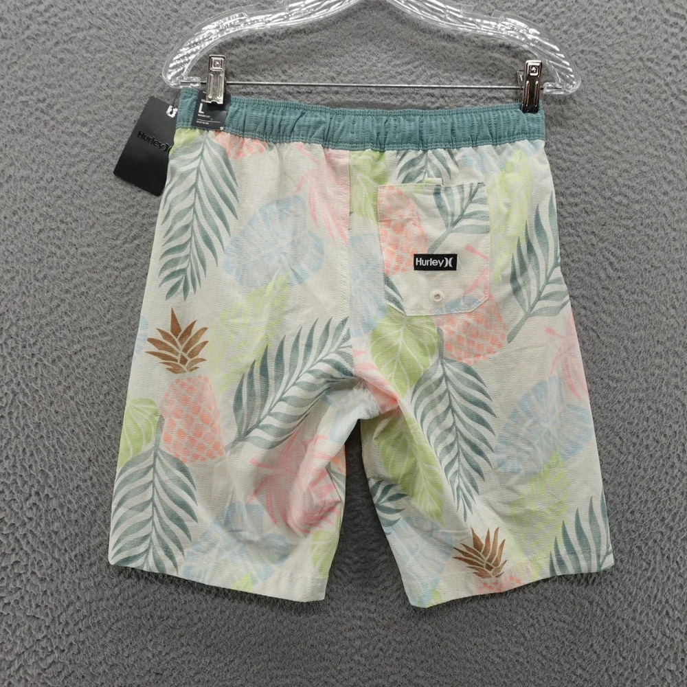 Hurley Boys Tropical Pineapple Palm Leaf Swim Trunks Size L 12-13Y NEW